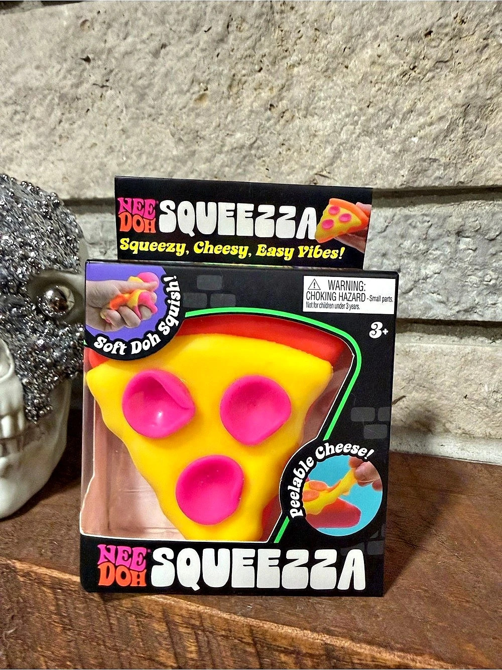 NeeDoh Squeezza Pizza Squishy Toy Yellow & Pink NWT